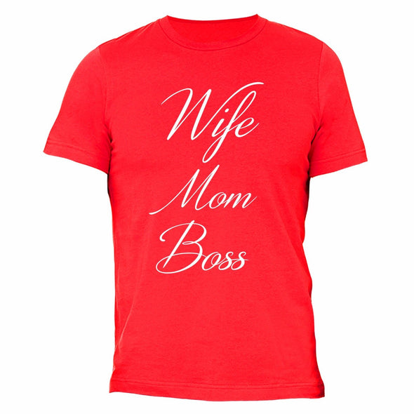 XtraFly Apparel Men's Wife Mom Boss Mother's Day Crewneck Short Sleeve T-shirt