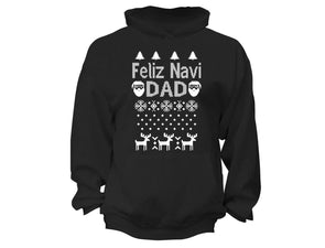 XtraFly Apparel Feliz Navi Dad Navidad Ugly Christmas Hooded-Sweatshirt Pullover Hoodie