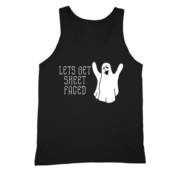 XtraFly Apparel Men's Let's Get Sheet Faced Halloween Pumpkin Tank-Top