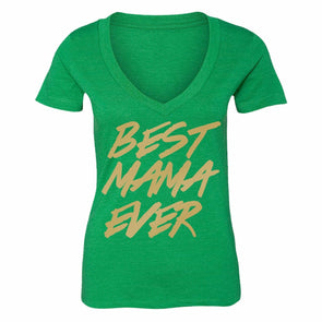 XtraFly Apparel Women's Best Mama Ever Mother's Day V-neck Short Sleeve T-shirt