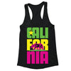 XtraFly Apparel Women's Stacked Cali Neon Bear California Pride Racer-back Tank-Top