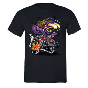 XtraFly Apparel Men's Purple Monster Hot Rod Car Truck Garage Crewneck Short Sleeve T-shirt