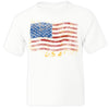 XtraFly Apparel Boys Wavy Flag USA American Pride Crewneck Short Sleeve T-shirt