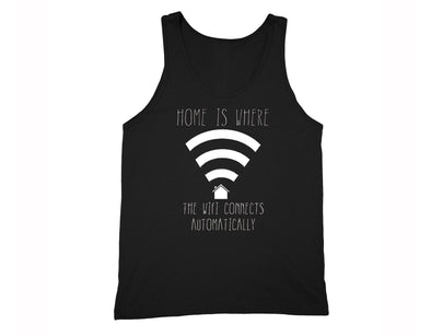 XtraFly Apparel Men's Home is Where the WIFI Novelty Gag Tank-Top