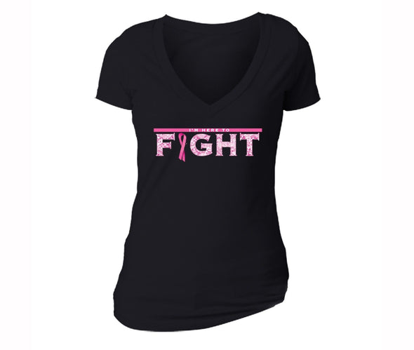 XtraFly Apparel Women's Breast Cancer Awareness V-neck Short Sleeve T-shirt