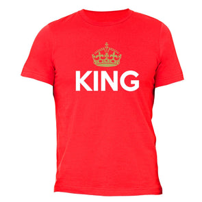 XtraFly Apparel Men's King Golden Crown Matching Couples Crewneck Short Sleeve T-shirt