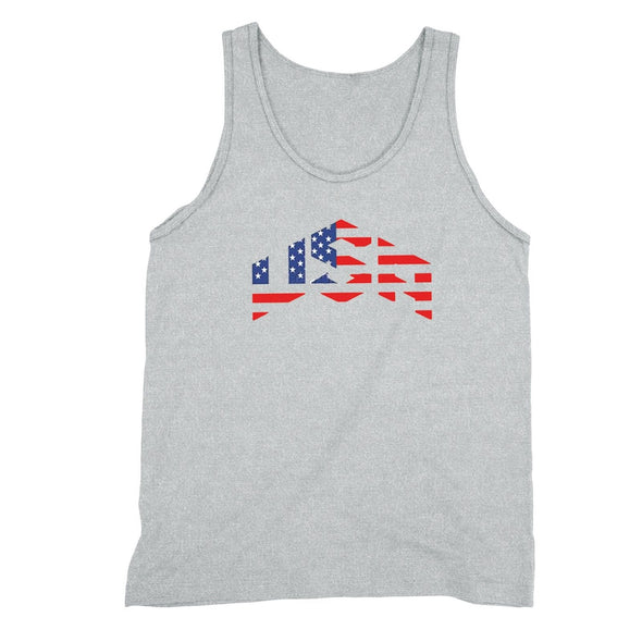 XtraFly Apparel Men's American Flag Distressed 4th of July Tank-Top