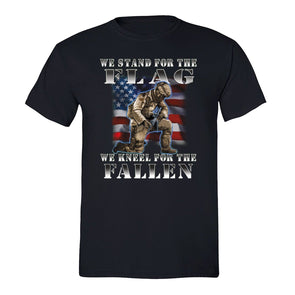 XtraFly Apparel Men's Kneel For Fallen American Pride Crewneck Short Sleeve T-shirt