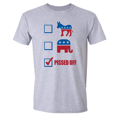 XtraFly Apparel Men's Pissed Democratic Republican Election Crewneck Short Sleeve T-shirt