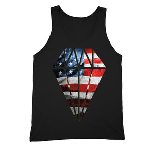 XtraFly Apparel Men's Flag Diamond Crystal American Pride Tank-Top