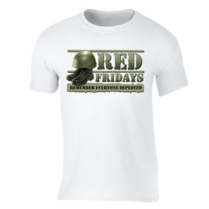 XtraFly Apparel Men's R.E.D. Red Fridays Military Pow Mia Crewneck Short Sleeve T-shirt