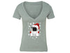 XtraFly Apparel Women's Let It Snow Pug Ugly Christmas V-neck Short Sleeve T-shirt