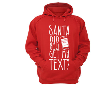 XtraFly Apparel Santa Did You Get My Text Ugly Christmas Hooded-Sweatshirt Pullover Hoodie