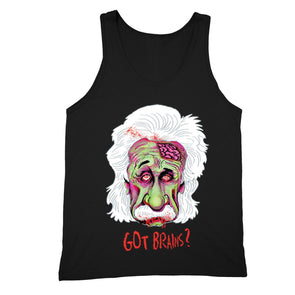 XtraFly Apparel Men's Got Brains Zombie Einstein Novelty Gag Tank-Top