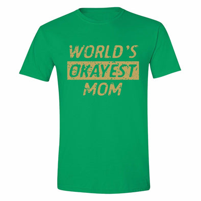 XtraFly Apparel Men's World's Okayest Mom Mother's Day Crewneck Short Sleeve T-shirt