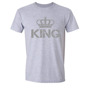 XtraFly Apparel Men's King Silver Crown Matching Couples Crewneck Short Sleeve T-shirt