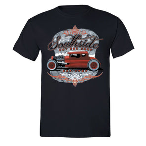 XtraFly Apparel Men's South Side Hot Rod Car Truck Garage Crewneck Short Sleeve T-shirt