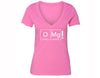 XtraFly Apparel Women's OMG Periodic Table Oxygen Novelty Gag V-neck Short Sleeve T-shirt