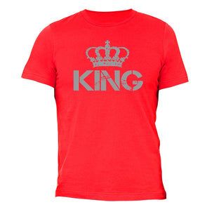 XtraFly Apparel Men's King Silver Crown Matching Couples Crewneck Short Sleeve T-shirt