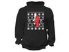 XtraFly Apparel Kneeling Santa Ugly Christmas Hooded-Sweatshirt Pullover Hoodie