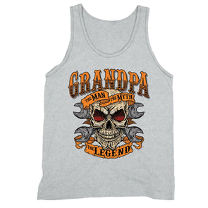 XtraFly Apparel Men's Grandpa Man Myth Legend Skulls Day Of Dead Tank-Top