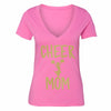 XtraFly Apparel Women's Cheer Mom Mother's Day V-neck Short Sleeve T-shirt