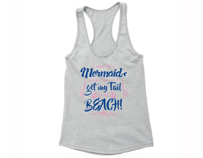 XtraFly Apparel Women's I Must be a Mermaid Beach Novelty Gag Racer-back Tank-Top