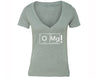 XtraFly Apparel Women's OMG Periodic Table Oxygen Novelty Gag V-neck Short Sleeve T-shirt