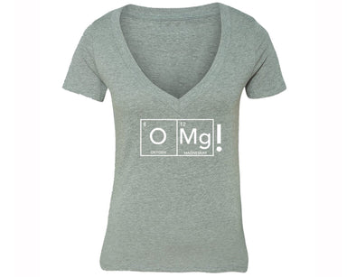 XtraFly Apparel Women's OMG Periodic Table Oxygen Novelty Gag V-neck Short Sleeve T-shirt