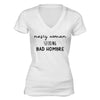 XtraFly Apparel Women's Nasty Woman Hombre Novelty Gag V-neck Short Sleeve T-shirt