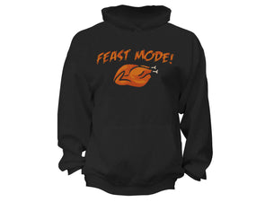 XtraFly Apparel Feast Mode Turkey Gobble Thanksgiving Hooded-Sweatshirt Pullover Hoodie