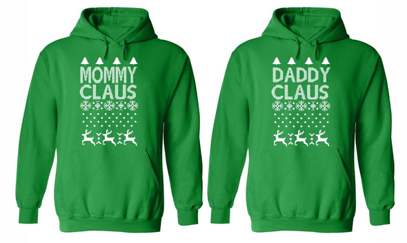 XtraFly Apparel Daddy Mommy Claus Santa Ugly Christmas Hooded-Sweatshirt Pullover Hoodie