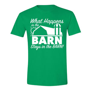 XtraFly Apparel Men's What Happens Barn Novelty Gag Crewneck Short Sleeve T-shirt