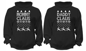 XtraFly Apparel Daddy Mommy Claus Santa Ugly Christmas Hooded-Sweatshirt Pullover Hoodie