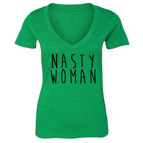 XtraFly Apparel Women's Nasty Woman Novelty Gag V-neck Short Sleeve T-shirt