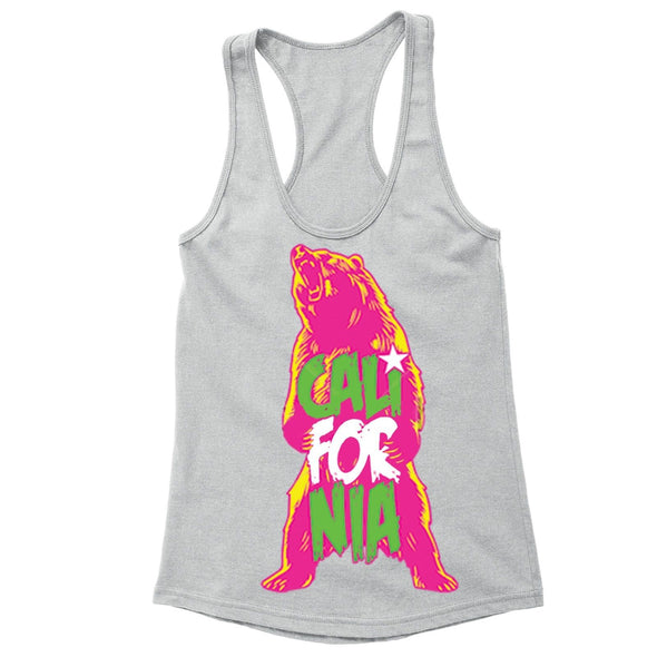 XtraFly Apparel Women's Screaming Cali Bear California Pride Racer-back Tank-Top