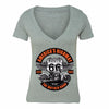 XtraFly Apparel Women's Route 66 America's Highway Biker Motorcycle V-neck Short Sleeve T-shirt