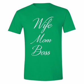 XtraFly Apparel Men's Wife Mom Boss Mother's Day Crewneck Short Sleeve T-shirt