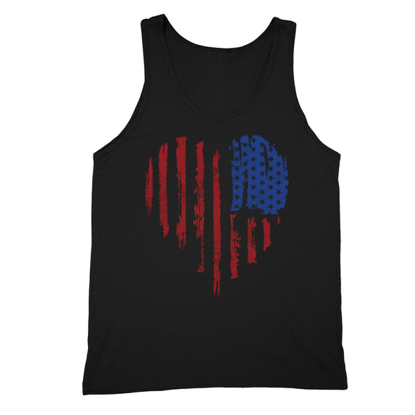 XtraFly Apparel Men's American Flag Distressed 4th of July Tank-Top