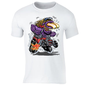 XtraFly Apparel Men's Purple Monster Hot Rod Car Truck Garage Crewneck Short Sleeve T-shirt