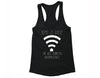 XtraFly Apparel Women's Home is Where the WIFI Novelty Gag Racer-back Tank-Top