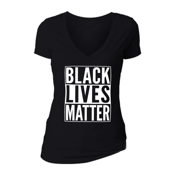 XtraFly Apparel Women's Black Lives Matter BLM America V-neck Short Sleeve T-shirt