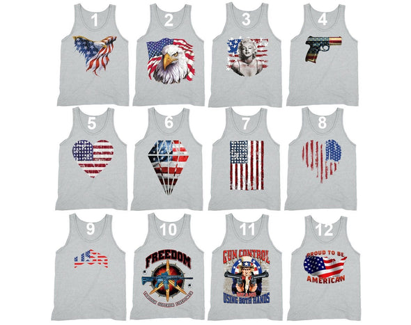 XtraFly Apparel Men's American Flag Distressed 4th of July Tank-Top