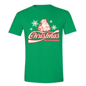 XtraFly Apparel Men's Tis The Season Santa Ugly Christmas Crewneck Short Sleeve T-shirt