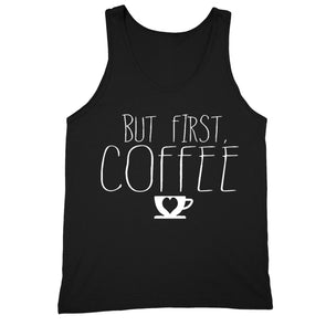 XtraFly Apparel Men's But First Coffee Novelty Gag Tank-Top