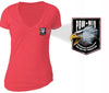 XtraFly Apparel Women's Eagle Pocket Military Pow Mia V-neck Short Sleeve T-shirt