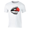 XtraFly Apparel Men's Strawberry Lips Novelty Gag Crewneck Short Sleeve T-shirt