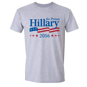 XtraFly Apparel Men's Hillary for Prison America Election Crewneck Short Sleeve T-shirt