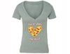 XtraFly Apparel Women's You've Stolen My Heart Pizza Novelty Gag V-neck Short Sleeve T-shirt