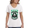 XtraFly Apparel Women's Sons of Ireland Motorcycle Shamrock St. Patrick's Irish V-Neck Short Sleeve T-Shirt